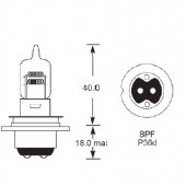 BPF P36D HALOGEN: British Pre-focus P36D base Halogen bulb with twin transverse filament. from £0.01 each